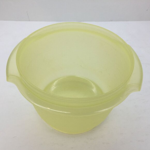 Vintage Tupperware Servalier Yellow Bowl 886 Sheer Lime Green Sunburst Lid 812 - Picture 4 of 14